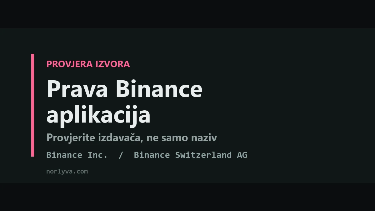 Binance aplikacija: kako provjeriti izdavača prije preuzimanja