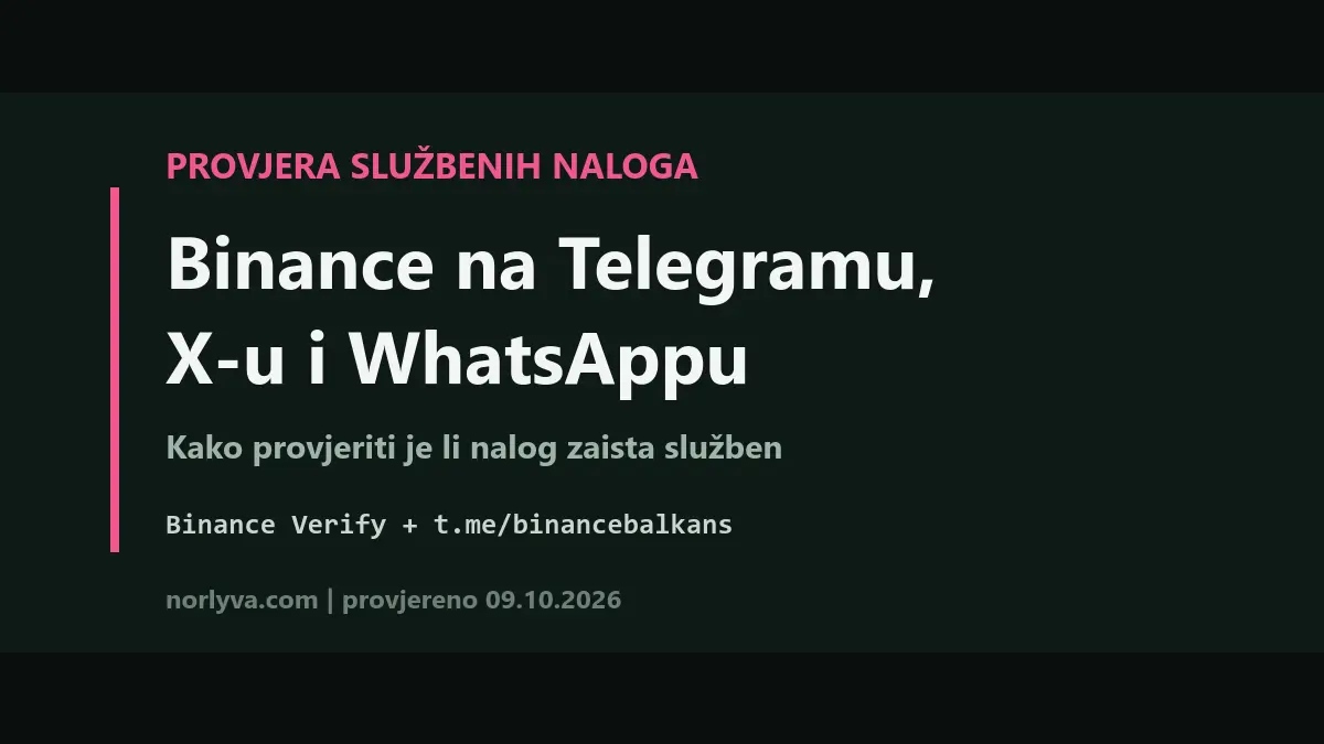 Binance na Telegramu i X-u: kako provjeriti je li nalog zaista službeni