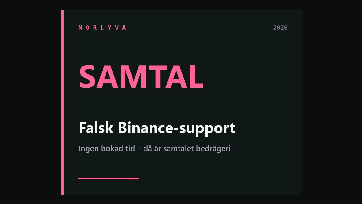 Ringde "Binance support"? Så avgör du om samtalet är bedrägeri