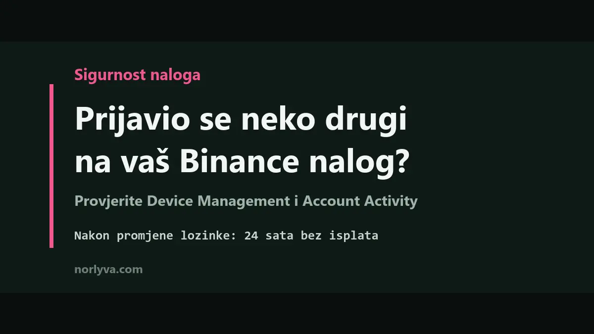 Prijavio se neko drugi na vaš Binance nalog? Provjera uređaja i aktivnosti